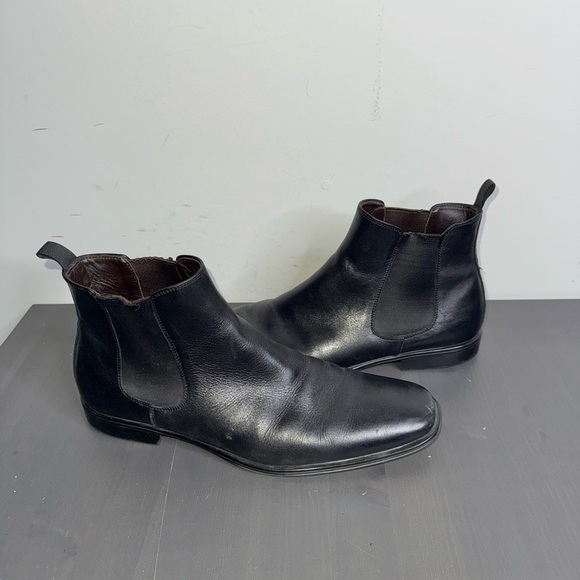 Men’s To Boot New York Adam Derrick Belvedere Black Leather Ankle Boots - Picture 1 of 8